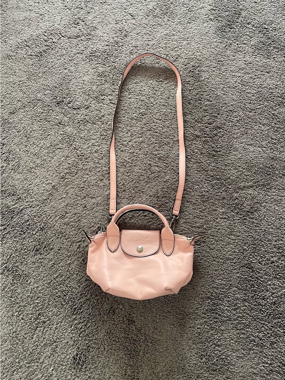 Longchamp Pink Leather Shoulder Bag